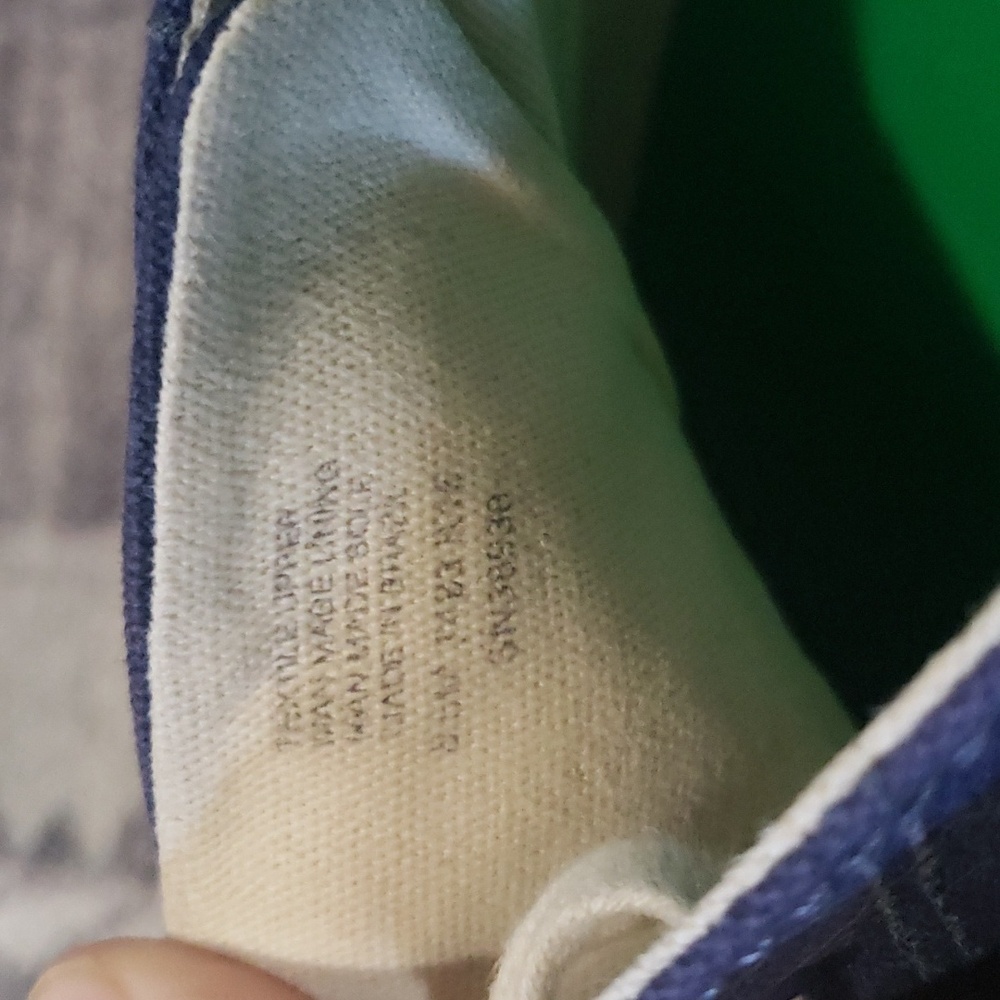 SOLD! Tory Burch Murray Canvas Grosgrain Navy/Green Women's - Picture 8 of 10